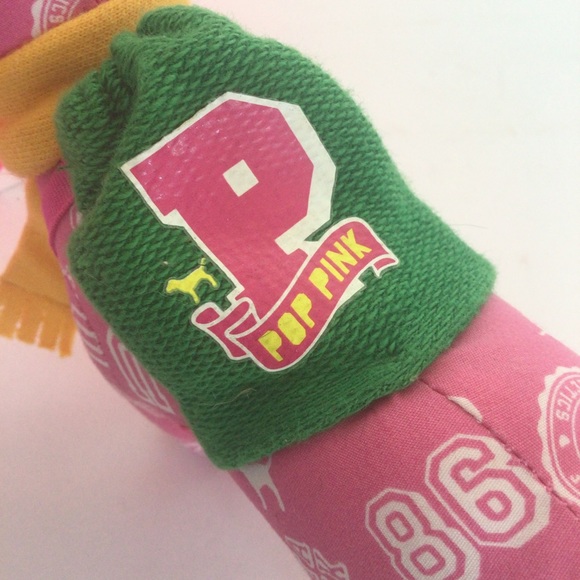 PINK VICTORIAS SECRET COLLEGIATE MINI DOG WITH SCARF AND BACKPACK - Picture 6 of 9